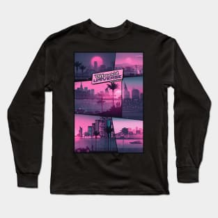 Vaporwave Poster / Landscape synthwave Long Sleeve T-Shirt